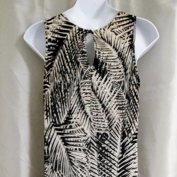 Mlle Gabrielle Plus Size Tropical Print High Neck Jewel Sheath Maxi Dress 2X - Picture 5 of 11